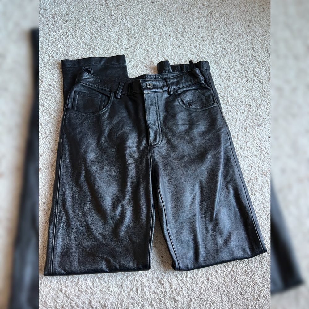 Express black leather pants